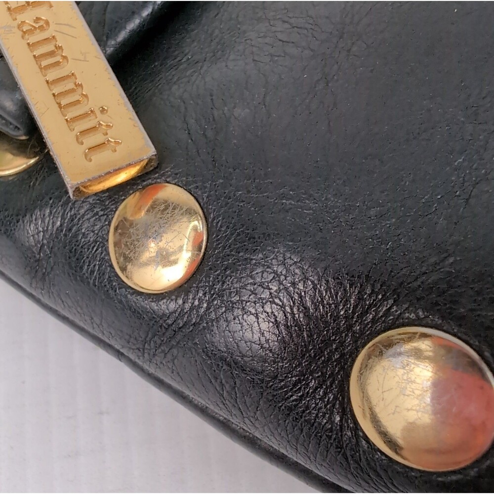 Hammitt Los Angeles Black Pebbled Leather VIP Satchel Red Zipper No Strap - Wear - Picture 5 of 15